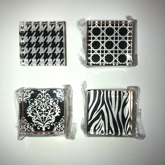 MICHAELS Zebra, Houndstooth, Bamboo Cane + Baroque Rubber Stamp Acrylic Set of 4 - Picture 2 of 8